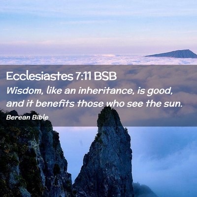 Picture 02 - Ecclesiastes 7:11 BSB - Wisdom, like an inheritance, is good, and it - Bible Verse Picture