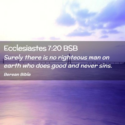 Picture 02 - Ecclesiastes 7:20 BSB - Surely there is no righteous man on earth who - Bible Verse Picture