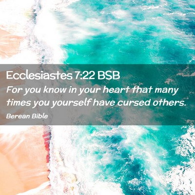 Picture 02 - Ecclesiastes 7:22 BSB - For you know in your heart that many times you - Bible Verse Picture