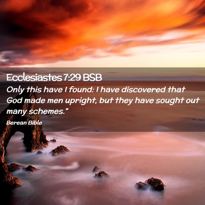 Picture 02 - Ecclesiastes 7:29 BSB - Only this have I found: I have discovered that - Bible Verse Picture