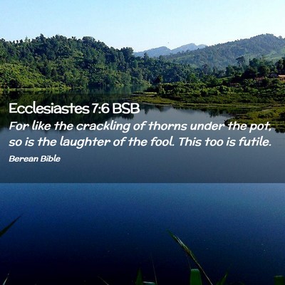 Picture 02 - Ecclesiastes 7:6 BSB - For like the crackling of thorns under the pot, - Bible Verse Picture