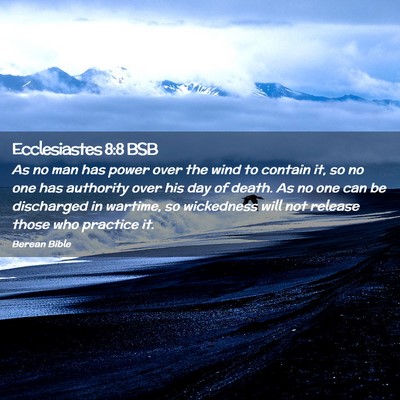 Picture 02 - Ecclesiastes 8:8 BSB - As no man has power over the wind to contain it, - Bible Verse Picture