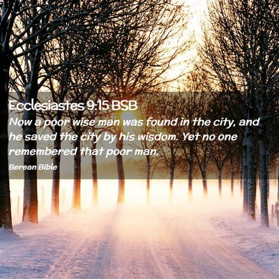 Picture 02 - Ecclesiastes 9:15 BSB - Now a poor wise man was found in the city, and he - Bible Verse Picture