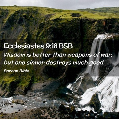 Picture 02 - Ecclesiastes 9:18 BSB - Wisdom is better than weapons of war, but one - Bible Verse Picture