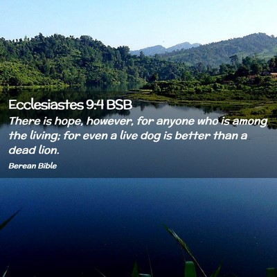 Picture 02 - Ecclesiastes 9:4 BSB - There is hope, however, for anyone who is among - Bible Verse Picture