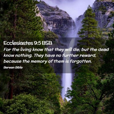 Picture 02 - Ecclesiastes 9:5 BSB - For the living know that they will die, but the - Bible Verse Picture