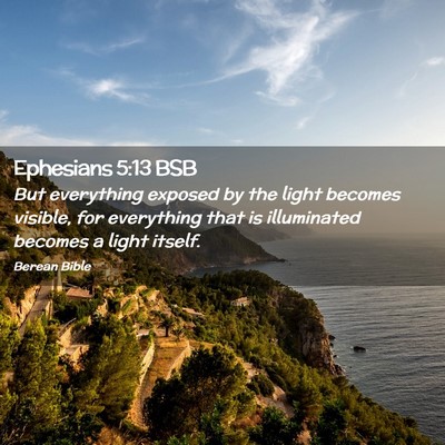 Picture 02 - Ephesians 5:13 BSB - But everything exposed by the light becomes - Bible Verse Picture