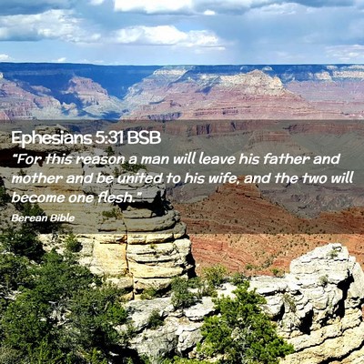 Picture 02 - Ephesians 5:31 BSB - “For this reason a man will leave his father - Bible Verse Picture