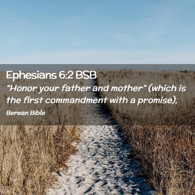Picture 02 - Ephesians 6:2 BSB - “Honor your father and mother” (which is the - Bible Verse Picture