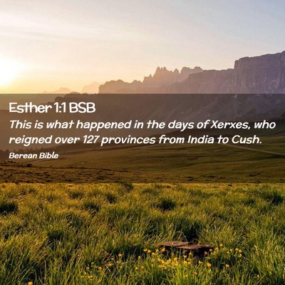 Picture 02 - Esther 1:1 BSB - This is what happened in the days of Xerxes, who - Bible Verse Picture