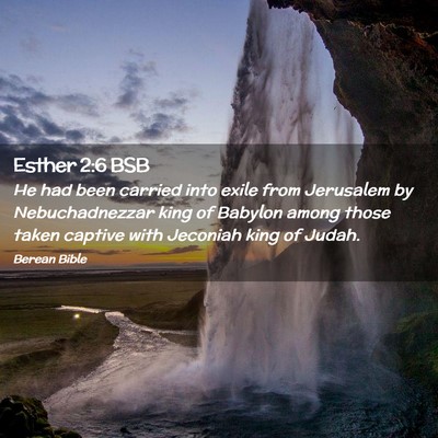 Picture 02 - Esther 2:6 BSB - He had been carried into exile from Jerusalem by - Bible Verse Picture