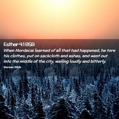 Picture 02 - Esther 4:1 BSB - When Mordecai learned of all that had happened, - Bible Verse Picture