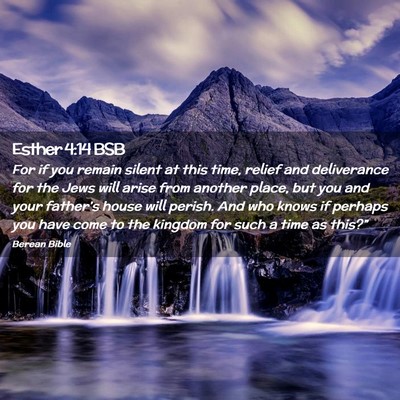 Picture 02 - Esther 4:14 BSB - For if you remain silent at this time, relief and - Bible Verse Picture