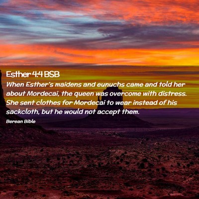 Picture 02 - Esther 4:4 BSB - When Esther’s maidens and eunuchs came and told - Bible Verse Picture