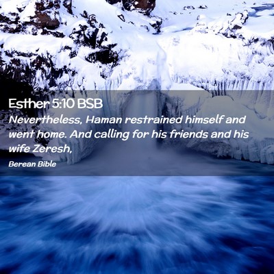 Picture 02 - Esther 5:10 BSB - Nevertheless, Haman restrained himself and went - Bible Verse Picture