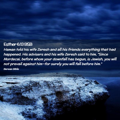 Picture 02 - Esther 6:13 BSB - Haman told his wife Zeresh and all his friends - Bible Verse Picture