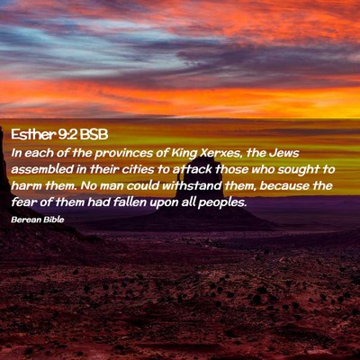 Picture 02 - Esther 9:2 BSB - In each of the provinces of King Xerxes, the Jews - Bible Verse Picture