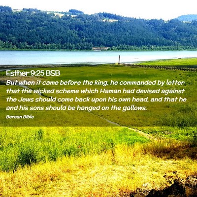 Picture 02 - Esther 9:25 BSB - But when it came before the king, he commanded by - Bible Verse Picture