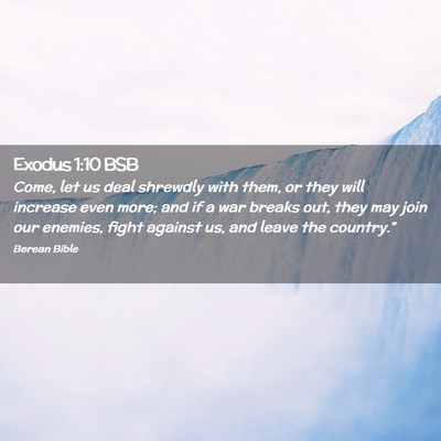 Picture 02 - Exodus 1:10 BSB - Come, let us deal shrewdly with them, or they - Bible Verse Picture