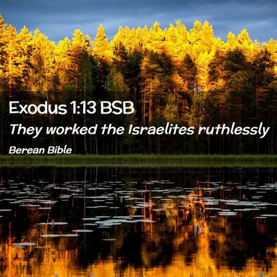 Picture 02 - Exodus 1:13 BSB - They worked the Israelites - Bible Verse Picture