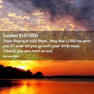 Picture 02 - Exodus 10:10 BSB - Then Pharaoh told them, “May the LORD be with - Bible Verse Picture