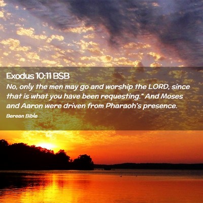 Picture 02 - Exodus 10:11 BSB - No, only the men may go and worship the LORD, - Bible Verse Picture