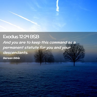 Picture 02 - Exodus 12:24 BSB - And you are to keep this command as a permanent - Bible Verse Picture