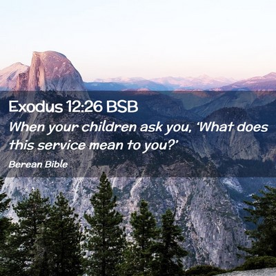 Picture 02 - Exodus 12:26 BSB - When your children ask you, ‘What does this - Bible Verse Picture