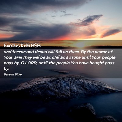 Picture 02 - Exodus 15:16 BSB - and terror and dread will fall on them. By the - Bible Verse Picture
