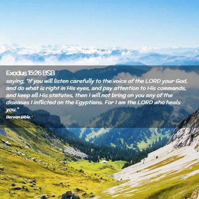 Picture 02 - Exodus 15:26 BSB - saying, “If you will listen carefully to the - Bible Verse Picture