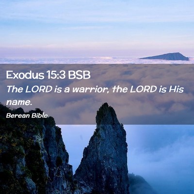 Picture 02 - Exodus 15:3 BSB - The LORD is a warrior, the LORD is His - Bible Verse Picture