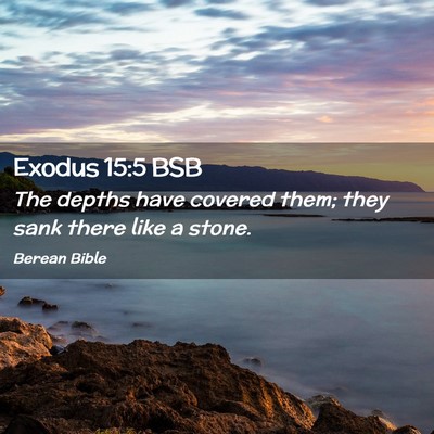 Picture 02 - Exodus 15:5 BSB - The depths have covered them; they sank there - Bible Verse Picture
