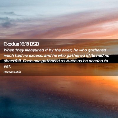 Picture 02 - Exodus 16:18 BSB - When they measured it by the omer, he who - Bible Verse Picture