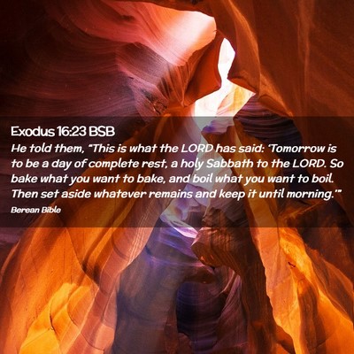 Picture 02 - Exodus 16:23 BSB - He told them, “This is what the LORD has said: - Bible Verse Picture