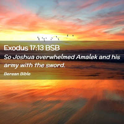 Picture 02 - Exodus 17:13 BSB - So Joshua overwhelmed Amalek and his army with - Bible Verse Picture