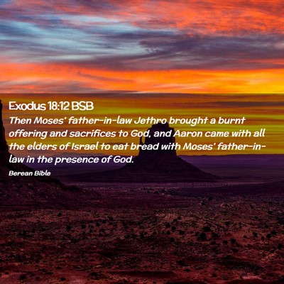Picture 02 - Exodus 18:12 BSB - Then Moses’ father-in-law Jethro brought a - Bible Verse Picture
