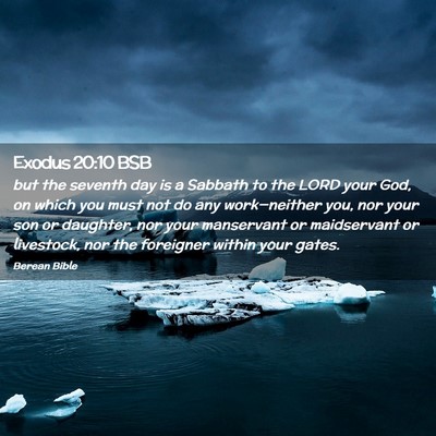 Picture 02 - Exodus 20:10 BSB - but the seventh day is a Sabbath to the LORD your - Bible Verse Picture