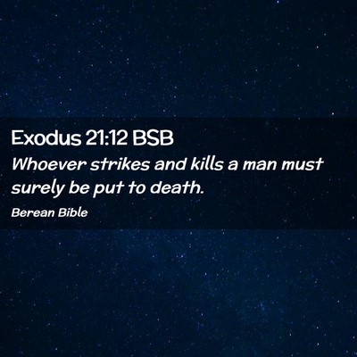Picture 02 - Exodus 21:12 BSB - Whoever strikes and kills a man must surely be - Bible Verse Picture
