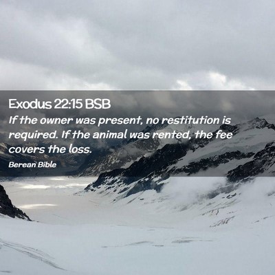 Picture 02 - Exodus 22:15 BSB - If the owner was present, no restitution is - Bible Verse Picture