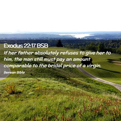 Picture 02 - Exodus 22:17 BSB - If her father absolutely refuses to give her to - Bible Verse Picture