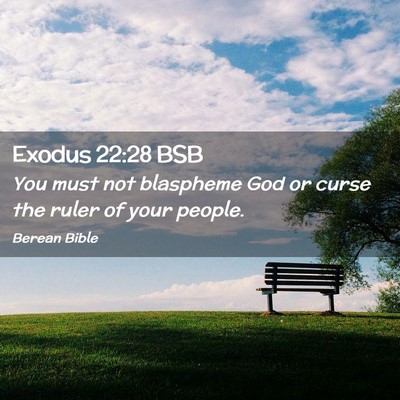 Picture 02 - Exodus 22:28 BSB - You must not blaspheme God or curse the ruler of - Bible Verse Picture