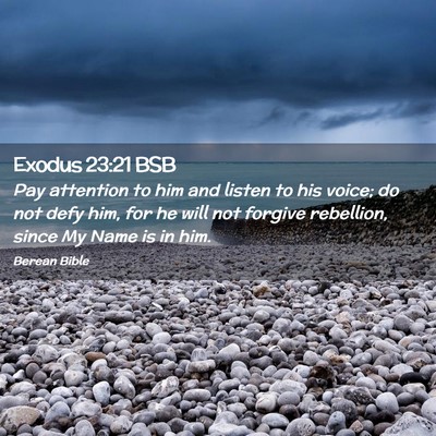 Picture 02 - Exodus 23:21 BSB - Pay attention to him and listen to his voice; do - Bible Verse Picture