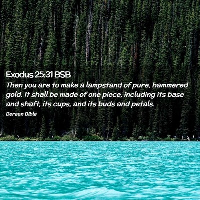 Picture 02 - Exodus 25:31 BSB - Then you are to make a lampstand of pure, - Bible Verse Picture