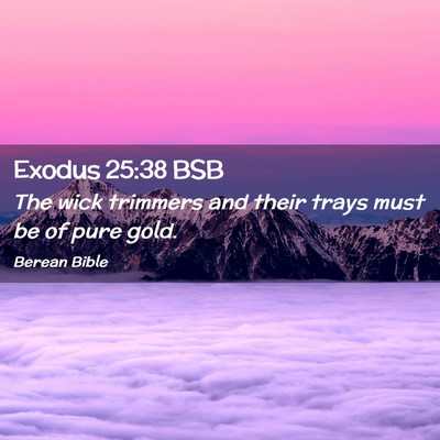 Picture 02 - Exodus 25:38 BSB - The wick trimmers and their trays must be of pure - Bible Verse Picture
