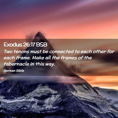 Picture 02 - Exodus 26:17 BSB - Two tenons must be connected to each other for - Bible Verse Picture