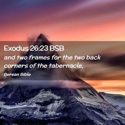 Picture 02 - Exodus 26:23 BSB - and two frames for the two back corners of the - Bible Verse Picture