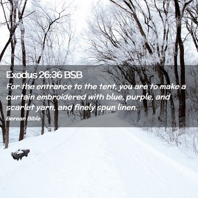 Picture 02 - Exodus 26:36 BSB - For the entrance to the tent, you are to make a - Bible Verse Picture