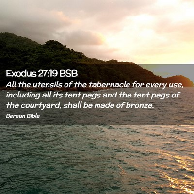 Picture 02 - Exodus 27:19 BSB - All the utensils of the tabernacle for every use, - Bible Verse Picture