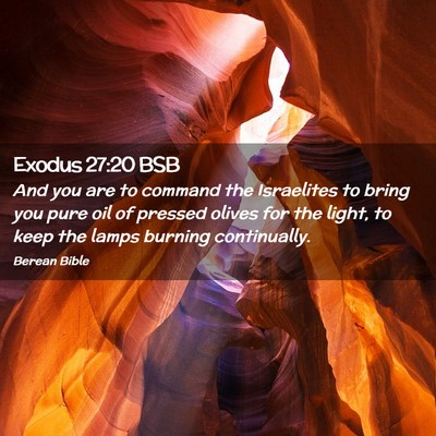 Picture 02 - Exodus 27:20 BSB - And you are to command the Israelites to bring - Bible Verse Picture