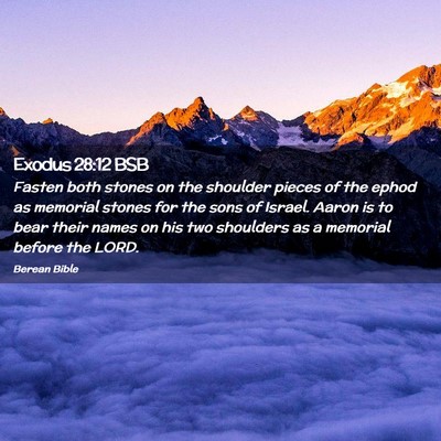 Picture 02 - Exodus 28:12 BSB - Fasten both stones on the shoulder pieces of the - Bible Verse Picture